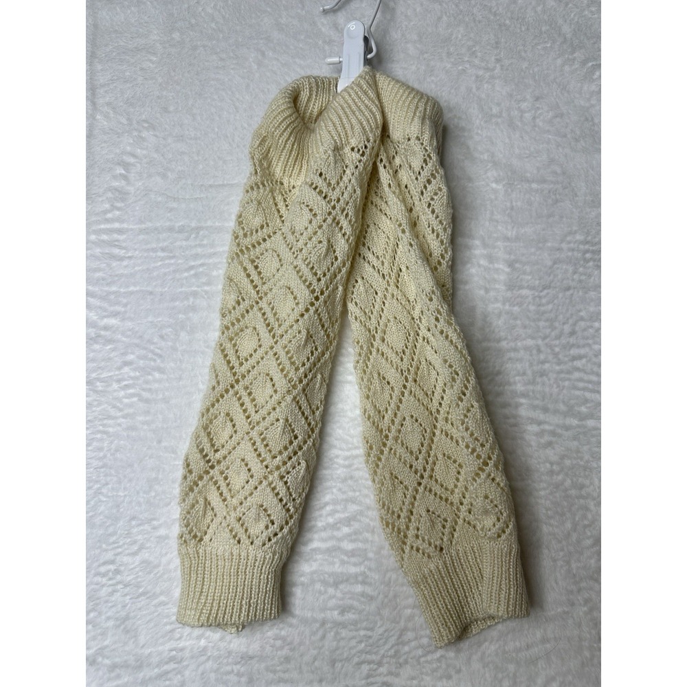 Pair of Beige Knit Stretchy Leg/Arm Warmers